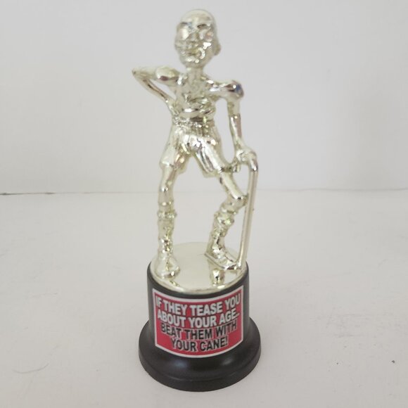 Gag Gift Old Person Statue/Trophy "If they tease you about your age..." - Picture 3 of 10